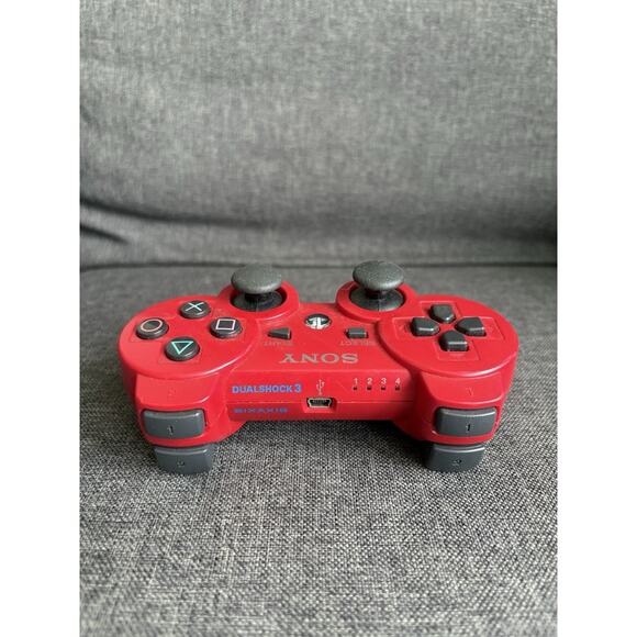 SONY Playstation 3 PS3 Dualshock Sixaxis Red Wireless Controller CECHZC2U UNTEST - Picture 3 of 6